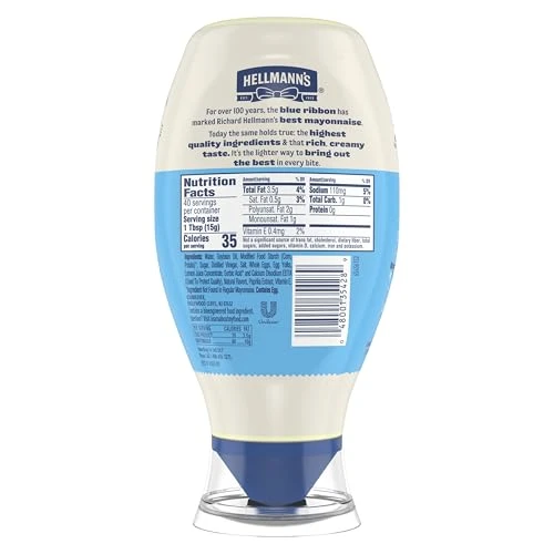 Hellmann S Light Mayonnaise 20 Oz Lite Mayo Squeeze Sandwich Spread 1Pk