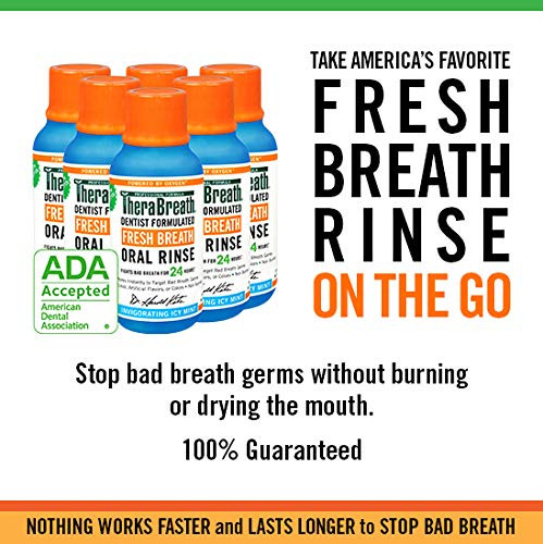 Therabreath Fresh Breath Dentist Formulated Oral Rinse Icy Mint 3 Ounce Pack Of 6