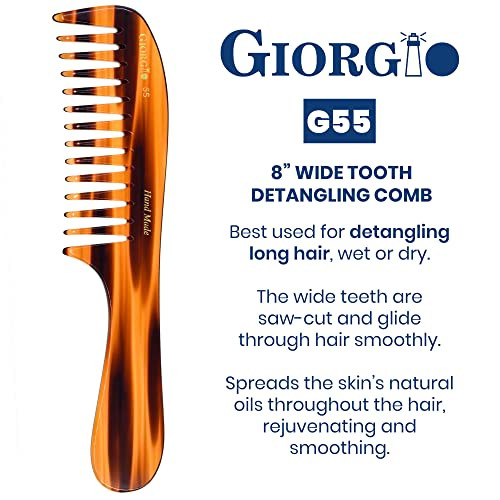 Giorgio Wide Tooth Hair Comb For Detangling Handmade Large Rake Comb For Wet Hair