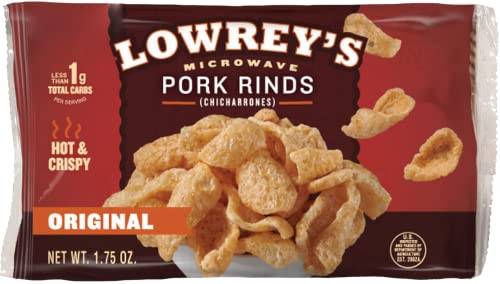 Lowreys Bacon Curls Microwave Pork Rinds Variety Combo Original And Hot And Spicy 1.75 Oz Pack Of 6