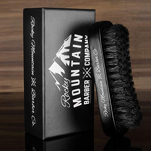Men S Hair Brush 100 Percent Pure Black Boar Hair Natural Bristle For Beard Moustache Firm Military Style With Handmade Wood Handle No Snags