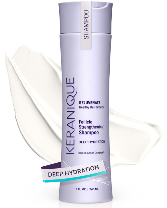 Keranique Deep Hydration Scalp Stimulating Shampoo For Dry Thinning Hair Keratin Biotin And Niacinamide Moisturizing Strengthening And