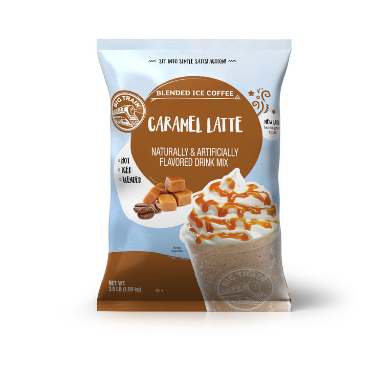 Big Train Blended Ice Coffees Caramel Latte 3.5 Lb 56Oz Single Bag