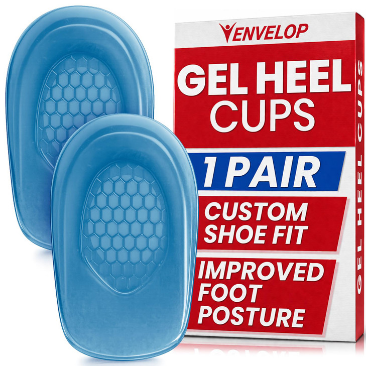 Vive Envelop Gel Heel Cups Heel Cushion For Women Men Bone Spur