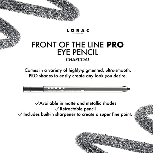Lorac Front Line Pro Waterproof Eyeliner Pencil Charcoal Long Lasting Makeup Pencil Sharpener High Precision