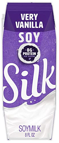 Silk Shelf Stable Soymilk Singles Very Vanilla Dairy Free Vegan Non Gmo Project Verified 8 Oz. 18 Pack
