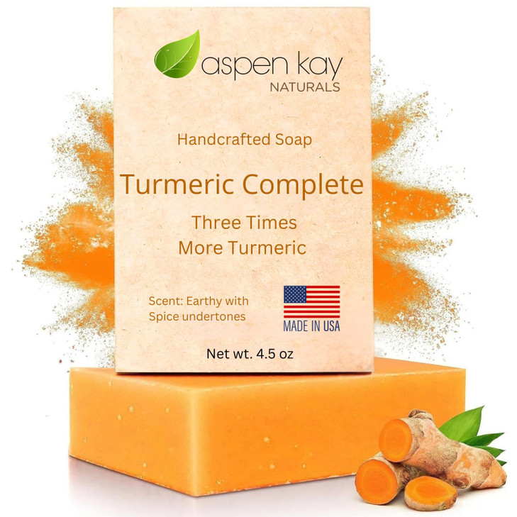 Turmeric Soap For Face And Body Handmade Cold Process Organic. 4.5 Oz