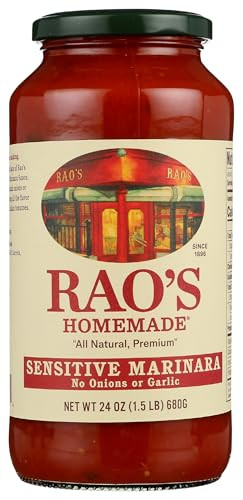 Rao S Homemade Tomato Sauce Sensitive Formula 24 Oz Pasta Sauce Carb Conscious Keto Friendly All Natural Premium Quality No Onions Or Garlic