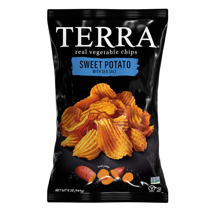 Terra Vegetable Chips Crinkle Cut Sweet Potato With Sea Salt 5 Oz