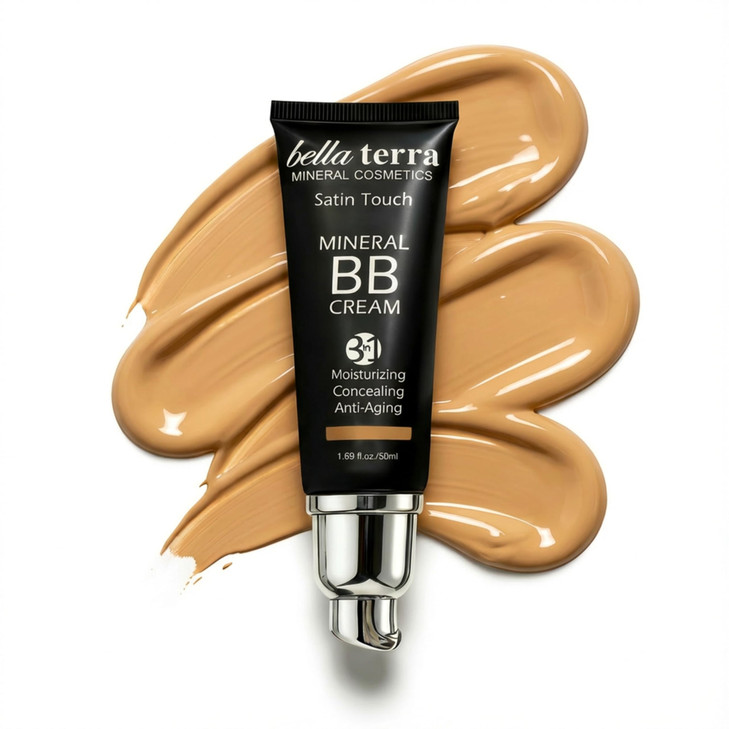Bellaterra Cosmetics Bb Cream Tinted Moisturizer And Mineral Foundation Makeup Medium 104 Lightweight Oil Free Buildable Coverage Matte