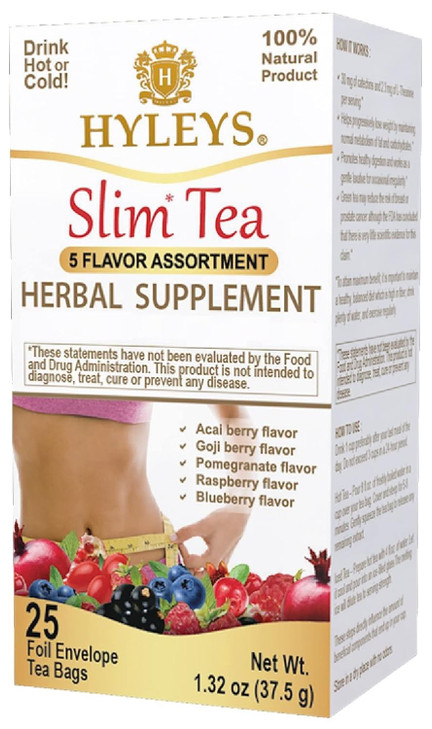 Hyleys Slim Tea 5 Flavor Weight Loss Variety Pack Senna Tea 25 Bags