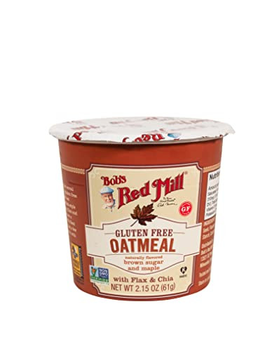 Bob S Red Mill Gf Oatmeal Cup Maple And Brown Sugar 2.15 Ounce Cup Pack Of 12 Non Gmo Whole Grain Kosher