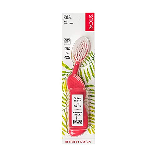 Radius Toothbrush Flex Brush Soft Bristles Right Handed Watermelon Brush With White Bristles Bpa Free And Ada Accepted Pack Of 1