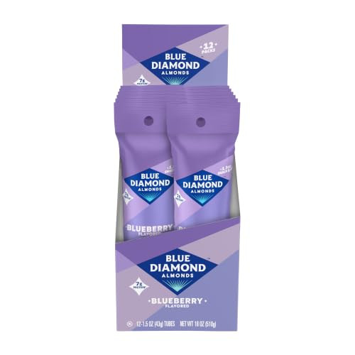 Blue Diamond Almonds Sweet Blueberry Flavored Snack Nut 1.5 Oz Pack Of 12