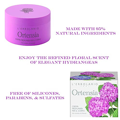 L Erbolario Hydrangea Perfumed Body Cream Natural Moisturizer For Dry Skin With Hydrangea Root And Vitamin E Locks In Lasting Moisture 6.7