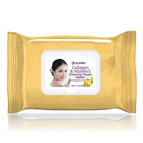 Epielle Makeup Remover Wipes Remove Waterproof Mascara Gentle Daily Facial Cleanser Towelettes With Collagen Cucumber And Argan Oil Stocking