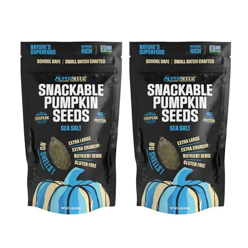 Superseedz Dry Roasted Pumpkin Seeds With Sea Salt 5Oz Bag 2 Pack