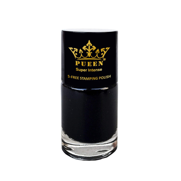 Pueen Super Intense Nail Polish For Nail Stamping Big 5 Free Formula Nail Color Lacquer 805 Black Jack Bh000497N