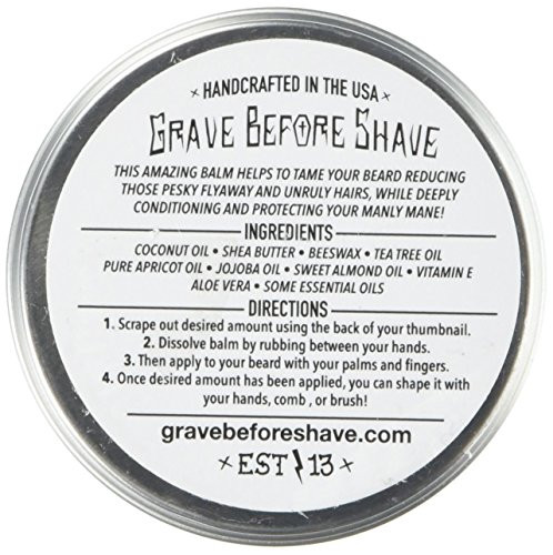 Grave Before Shave Cigar Blend Beard Balm Cigar Vanilla Scent 2 Oz