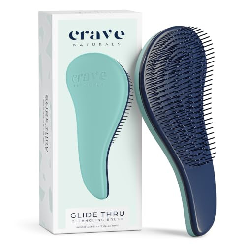 Crave Naturals Glide Thru Detangling Hairbrush That Glides Through Tangles For Wet Dry And Damaged Hair Gentle Detangler Styling Tool For