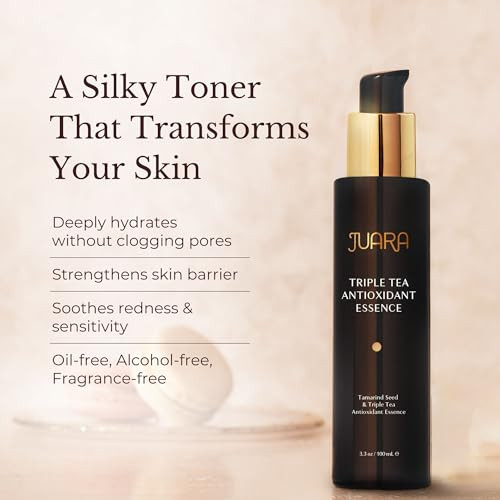 Juara Triple Tea Hydrating Toner Hyaluronic Acid Face Toner With Antioxidants Oil Free Plumping Gel For All Skin Types 3.3 Oz