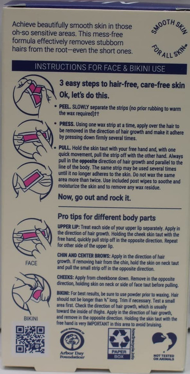 Nair Hair Remover Wax Ready-Strips 40 Count Face/Bikini (2 Pack)