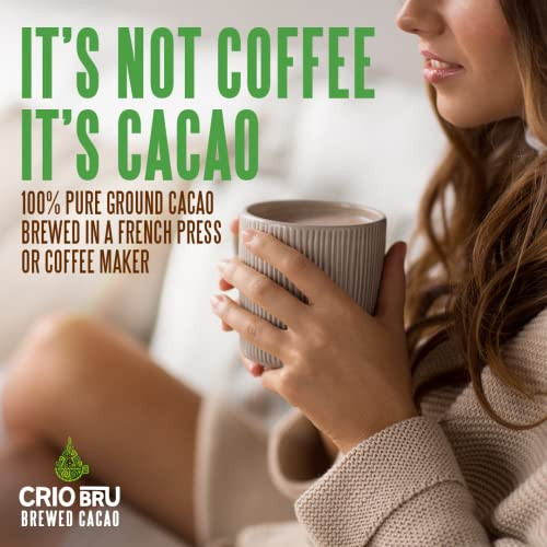 Crio Bru Ghana Light Roast Coffee Alternative Natural Healthy Drink 100 Percent Pure Ground Cacao Beans 99.99 Percent Caffeine Free Keto Low