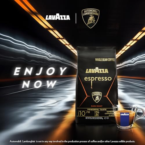 Lavazza Espresso Whole Bean For Automobili Lamborghini Dark Roast Arabica And Robusta Blend 2.2 Lb Bag Package May Vary