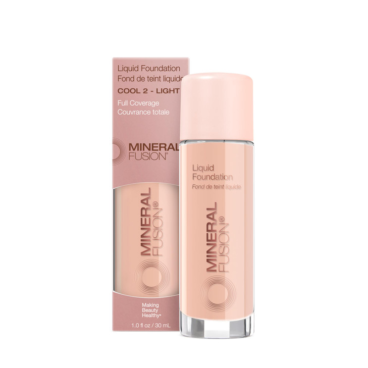 Mineral Fusion Full Coverage Foundation Liquid Foundation Cool 2 Light Complexion W Cool Undertones Lightweight Matte Finish Up To 12 Hr