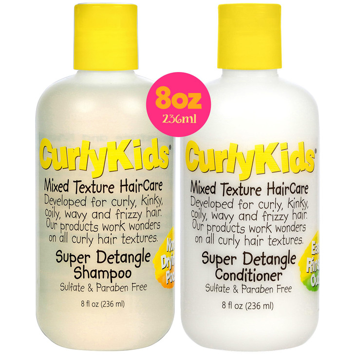 Curlykids Super Detangle Kids Shampoo And Conditioner Set Pack Of 2