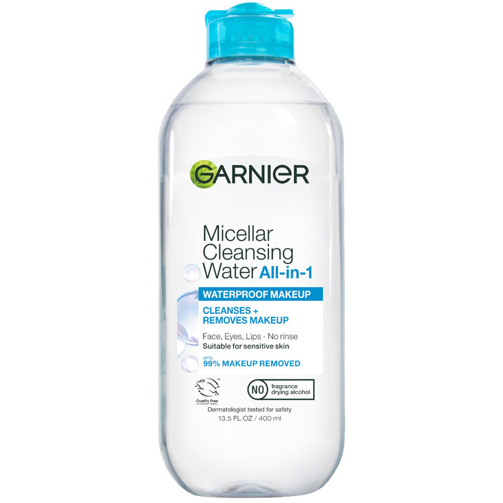 Garnier Skinactive Micellar Water For Waterproof Makeup Facial Cleanser And Makeup Remover 13.5 Fl Oz 400Ml 1 Count Packaging May Vary