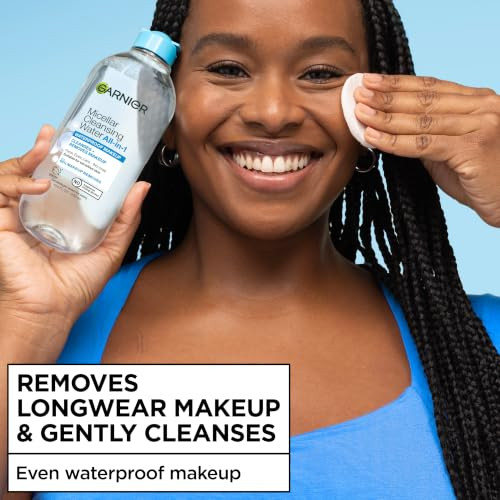 Garnier Skinactive Micellar Water For Waterproof Makeup Facial Cleanser And Makeup Remover 13.5 Fl Oz 400Ml 1 Count Packaging May Vary