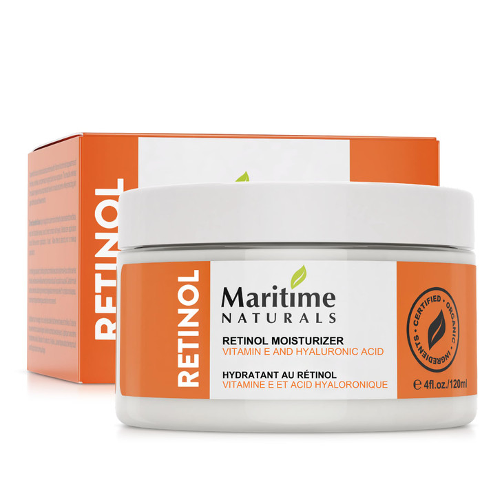 Maritime Naturals Retinol Moisturizer For Face With Hyaluronic Acid And Organic Ingredients Professional Results With Retinol Face