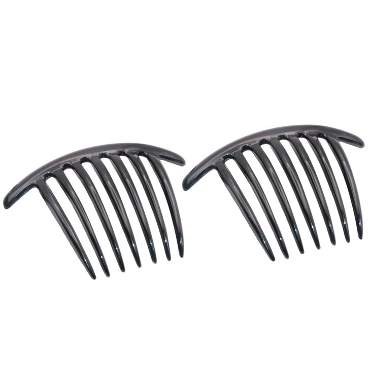 Parcelona French Twist 7 Teeth Large Black Side Hair Comb Made In France