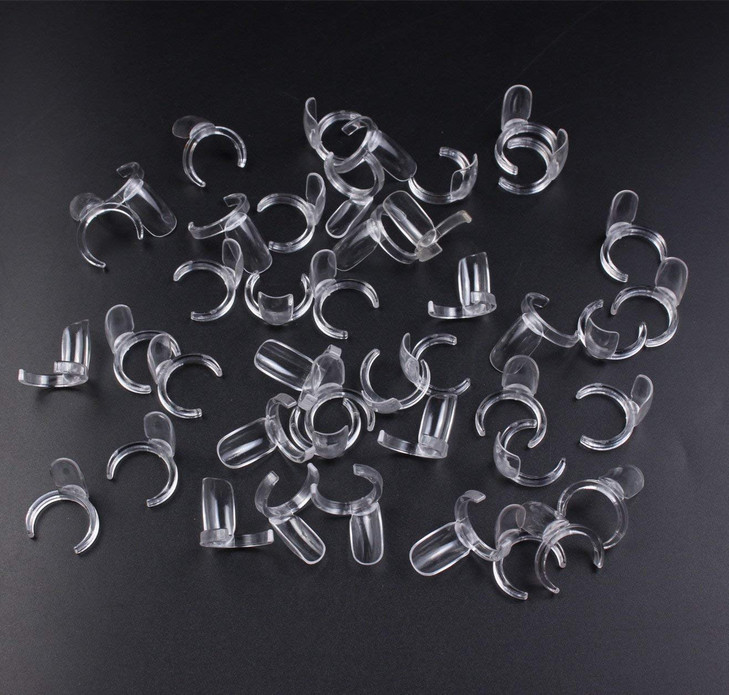 Fingerangel 100 Pcs Clear Polish Nail Display Uv Gel Colour Pops Display Nail Art Ring Style Nail Tips False Nails