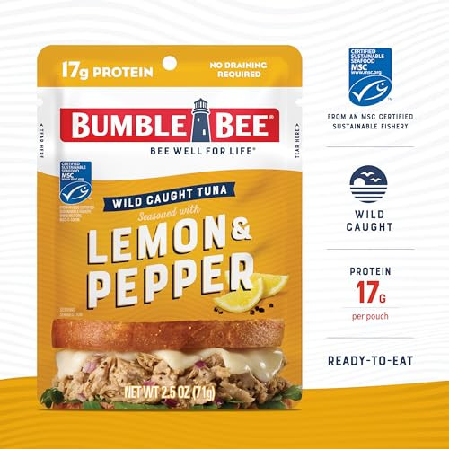 Bumble Bee Lemon And Pepper Seasoned Tuna Pouch 2.5 Oz Pack Of 12