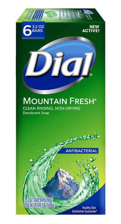 Dial Antibacterial Bar Soap Mountain Fresh 3.2 Ounce 6 Bars