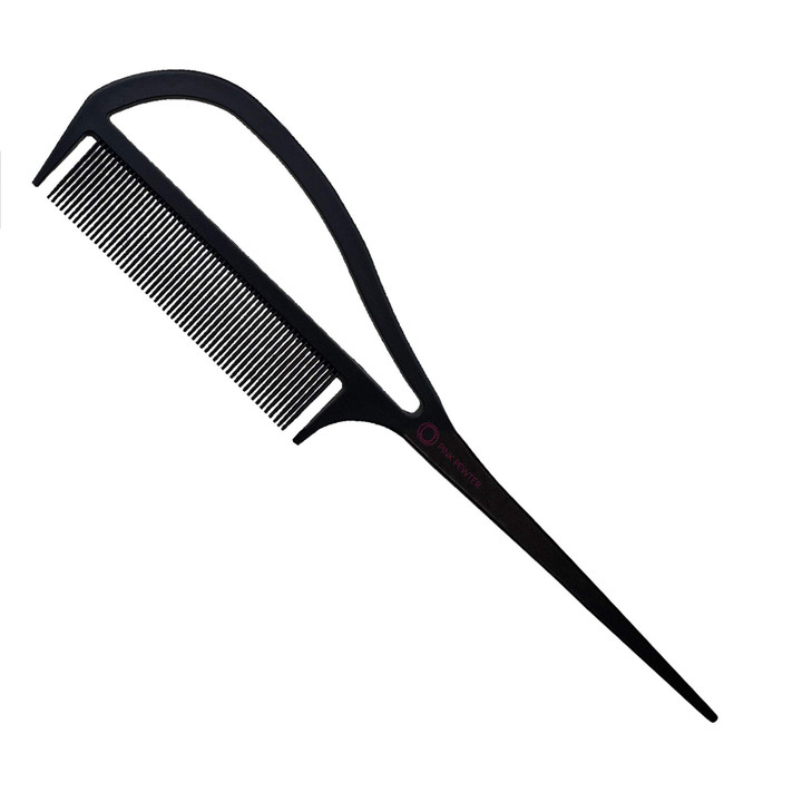 Pink Pewter Authentic Never Let Go Carbon Hair Professional Styling Comb Heat And Chemical Resistant No Static Black 1