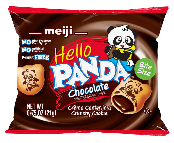 Meiji Hello Panda Cookies Chocolate Crème Filled 32 Count 0.75Oz Packages Bite Sized Cookies With Fun Panda Sports
