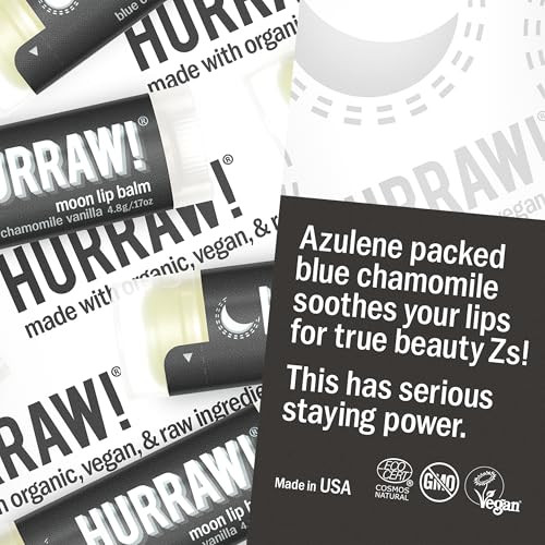 Hurraw Moon Night Treatment Unscented Sun Zinc Oxide Spf15 Lip Balms 3 Pack Bundle Organic Certified Vegan Cruelty And Gluten Free.