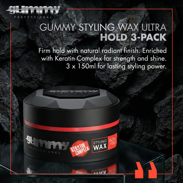 Gummy Ultra Hold Hair Styling Wax For Men And Women 5.07 Fl Oz Pack Of 3