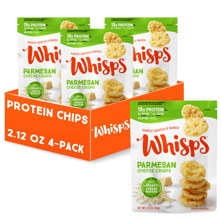Whisps Cheese Crisps Parmesan Cheese Protein Chips Gluten Free 10.8 Oz