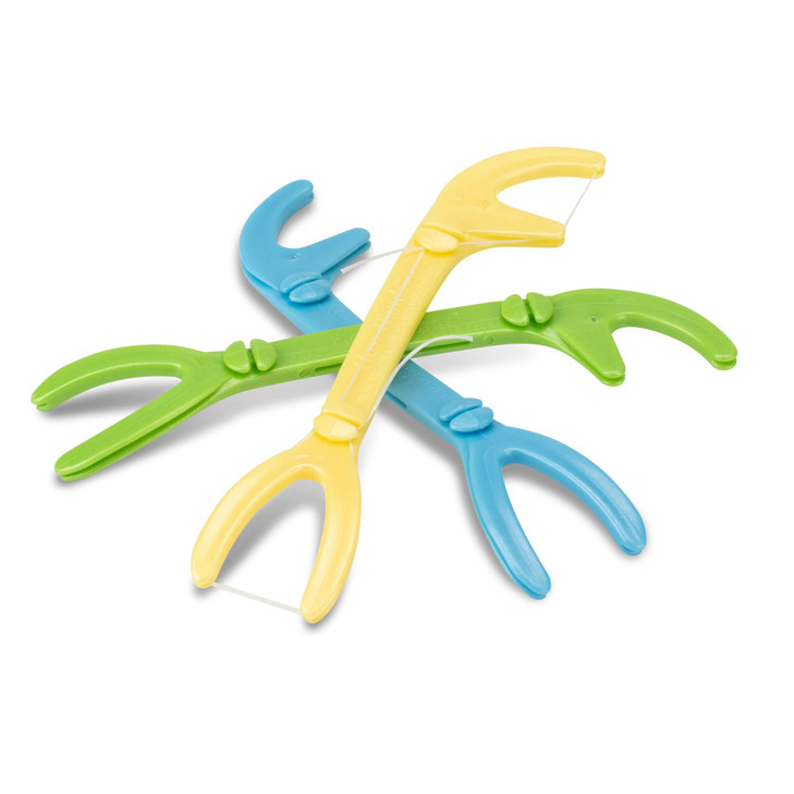 Practicon Floss Hands Reusable Dental Floss Holder Two Angles At Once Individually Packaged Bulk Pack Of 50