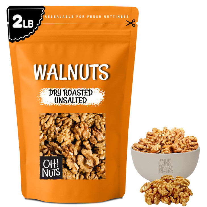 Oh Nuts Walnuts Dry Roasted Unsalted 2 Lb