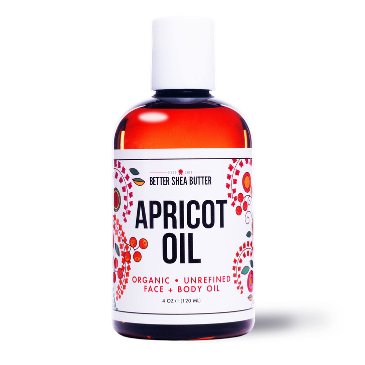 Organic Apricot Oil 100 Percent Pure Cold Presssed Massage Oil For Body And Face Oil For Sensitive Skin 4 Oz By Better Shea Butter