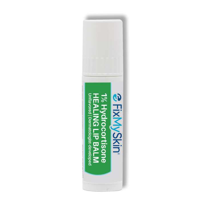Fixmyskin 1 Percent Hydrocortisone Healing Lip Balm Unflavored 0.15 Oz