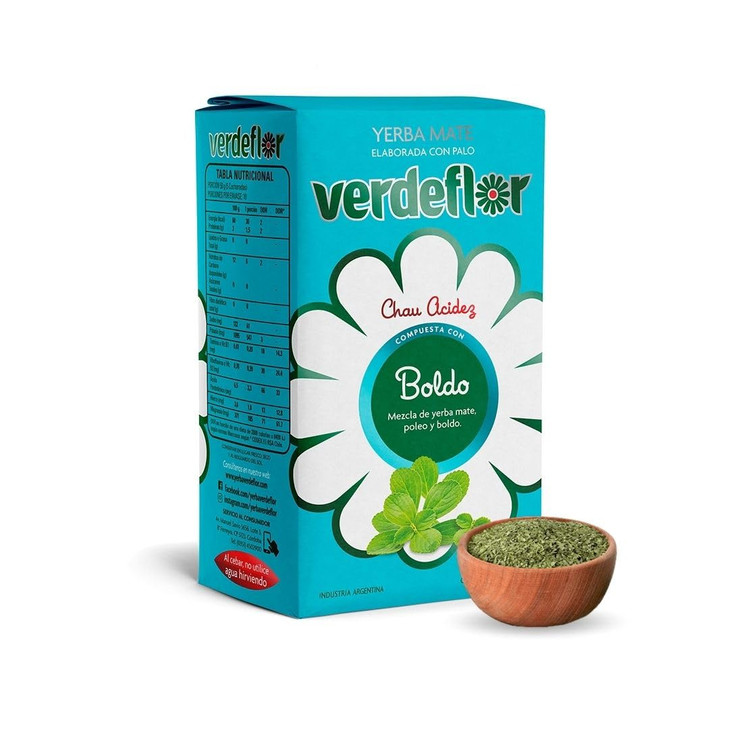 Verdeflor Yerba Mate Tea Paleo And Boldo Infused 500G 1.1 Lbs Unsmoked Loose Leaf Clean Natural Energy Drink Jitter Free Enjoy With Yerba