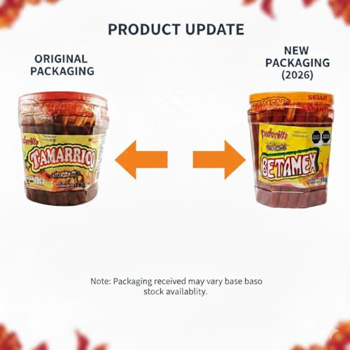 Betamex Tamarrico Candy Tamarind Flavor Sticks 50 Pcs 1Kg 2.2Pounds Mexican Candy Chili And Natural Tamarind Spicy Flavor