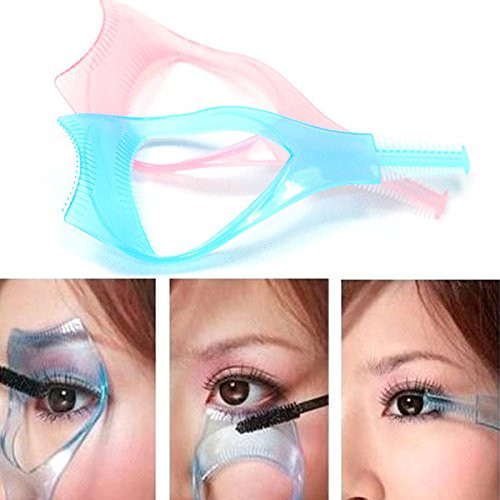 Yueton 2Pcs 3 In 1 Makeup Eyelash Tool Upper Lower Lash Mascara Applicator Guide Eyelash Comb Cosmetic Tool