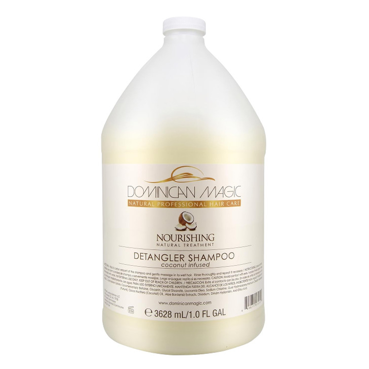 Dominican Magic Detangler Shampoo Coconut Infused 1 Gallon Hydrating And Smoothing Shampoo For Dry Frizzy And Curly Hair Deep Nourishment
